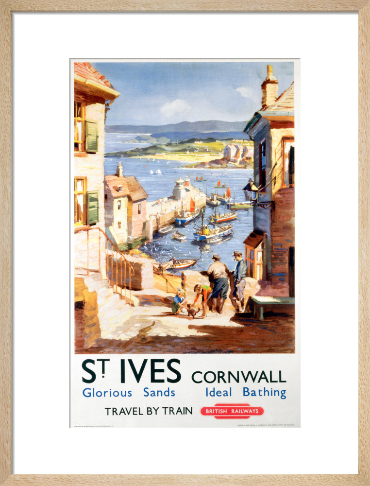 'St Ives', BR poster, c 1955. art print medium natural Art Print - Science Museum Shop