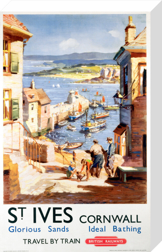'St Ives', BR poster, c 1955. stretched canvas medium none Art Print - Science Museum Shop