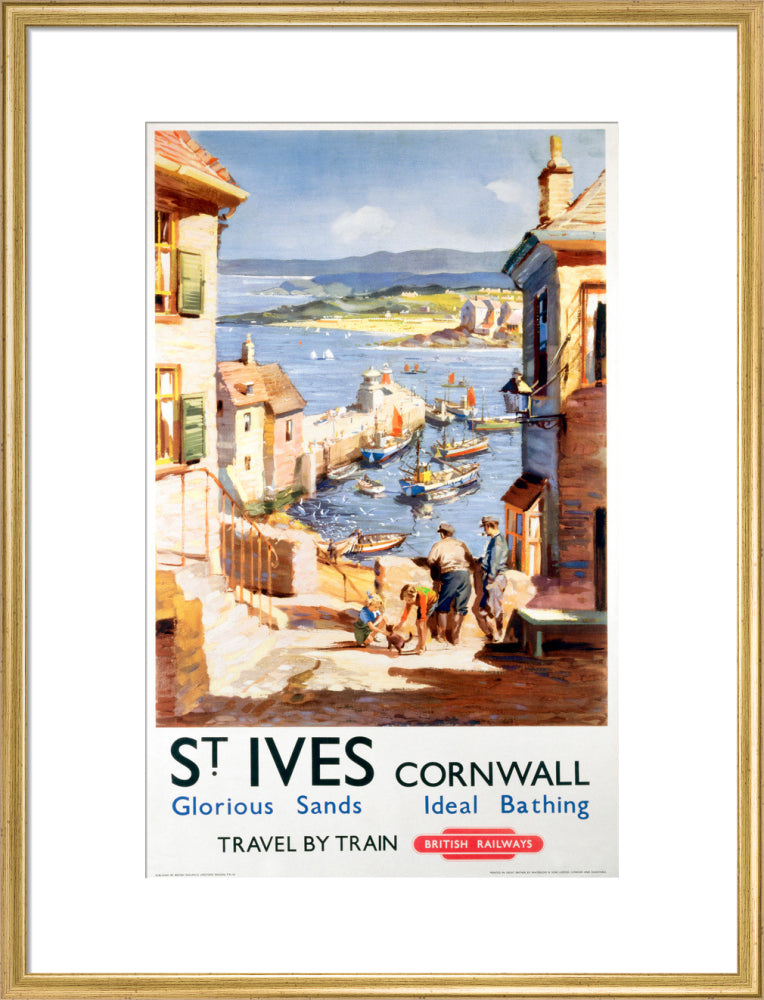 'St Ives', BR poster, c 1955. art print large gold Art Print - Science Museum Shop