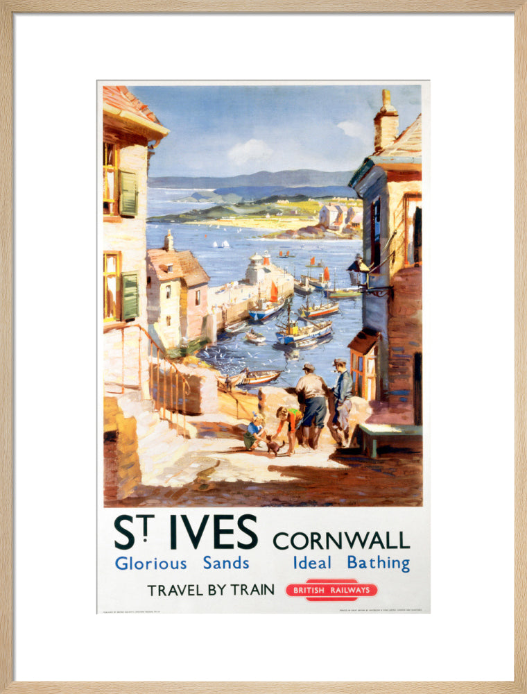 'St Ives', BR poster, c 1955. art print large natural Art Print - Science Museum Shop