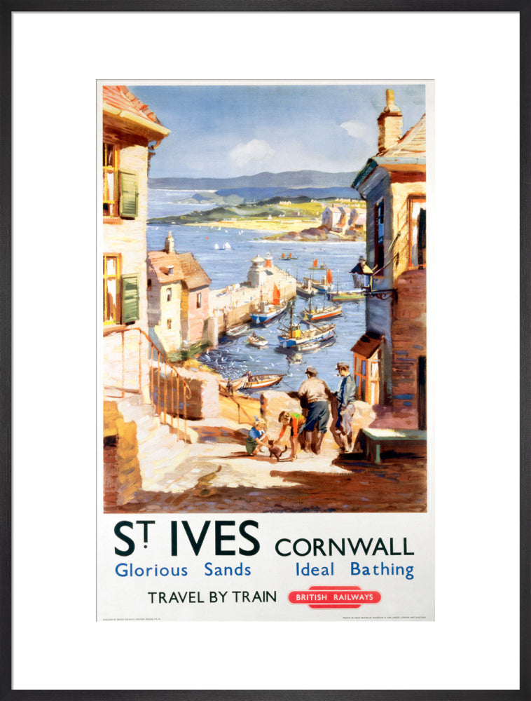 'St Ives', BR poster, c 1955. art print extra large black Art Print - Science Museum Shop