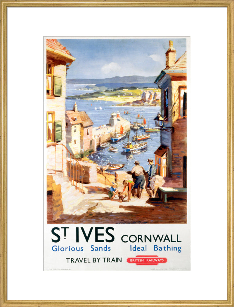 'St Ives', BR poster, c 1955. art print extra large gold Art Print - Science Museum Shop