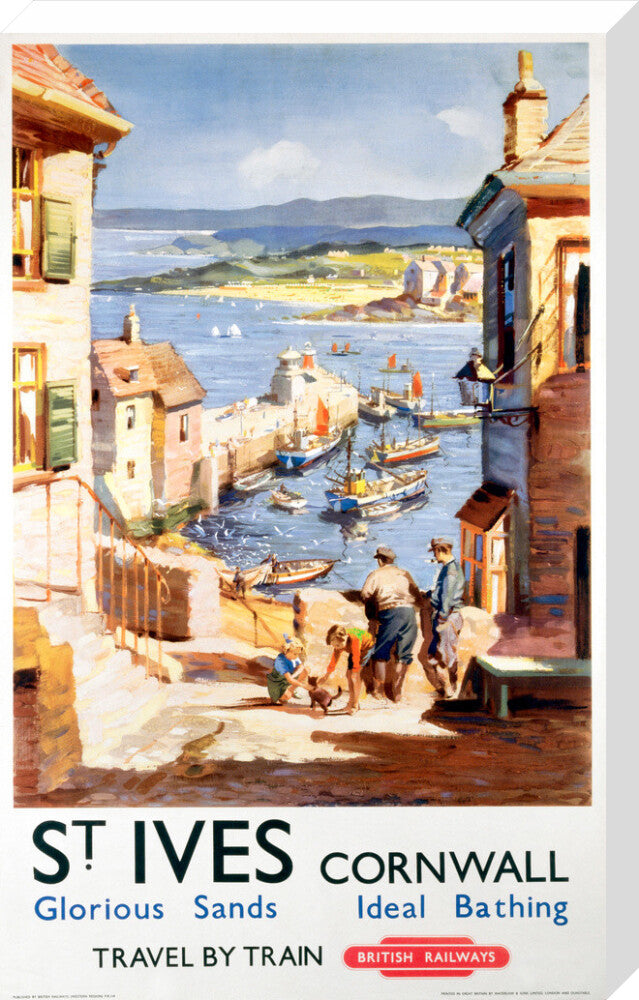 'St Ives', BR poster, c 1955. stretched canvas large none Art Print - Science Museum Shop