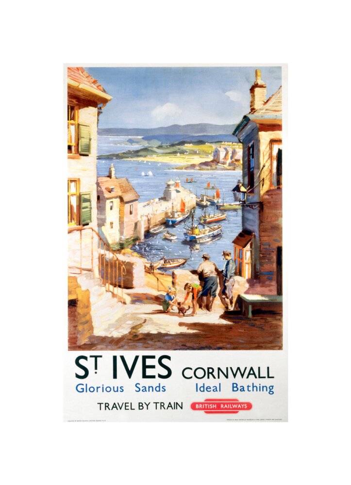 'St Ives', BR poster, c 1955. unstretched canvas small none Art Print - Science Museum Shop