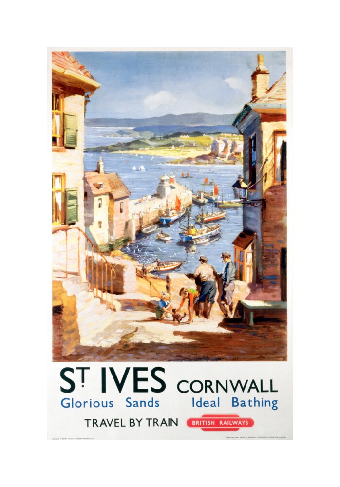'St Ives', BR poster, c 1955. unstretched canvas medium none Art Print - Science Museum Shop