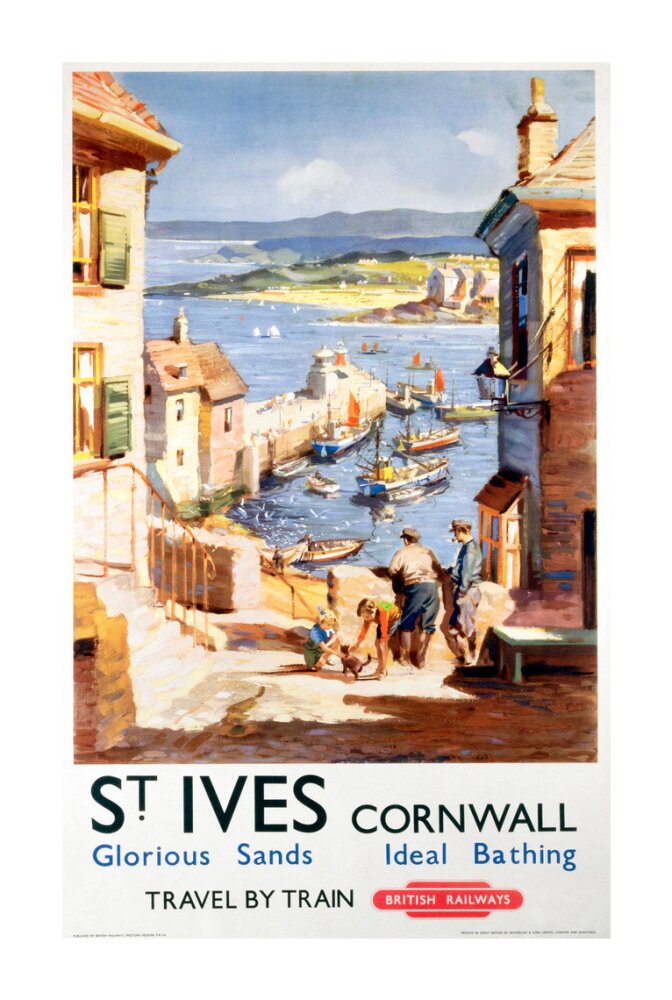 'St Ives', BR poster, c 1955. unstretched canvas extra large none Art Print - Science Museum Shop