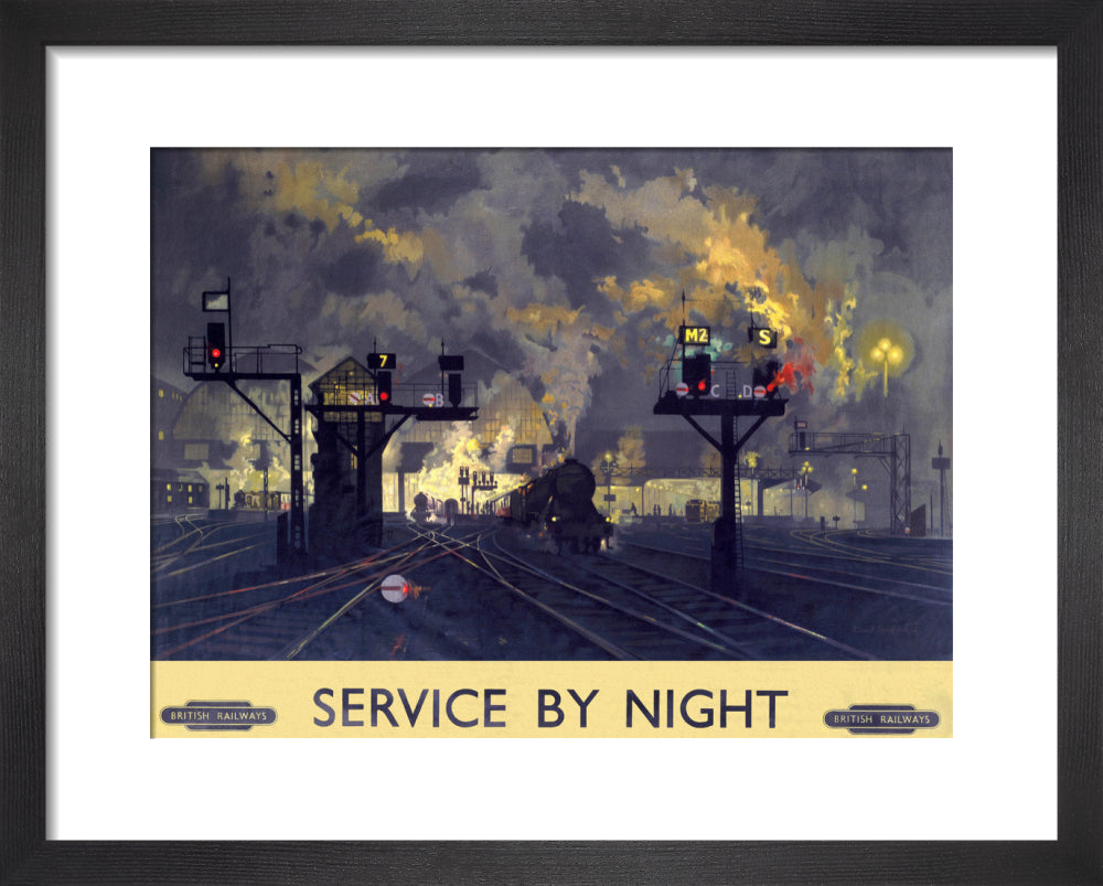 'Service by Night', BR poster, 1955. art print extra small black Art Print - Science Museum Shop