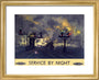 'Service by Night', BR poster, 1955. art print extra small gold Art Print - Science Museum Shop