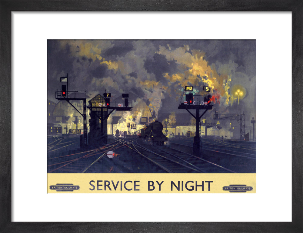'Service by Night', BR poster, 1955. art print small black Art Print - Science Museum Shop