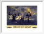 'Service by Night', BR poster, 1955. art print small white Art Print - Science Museum Shop