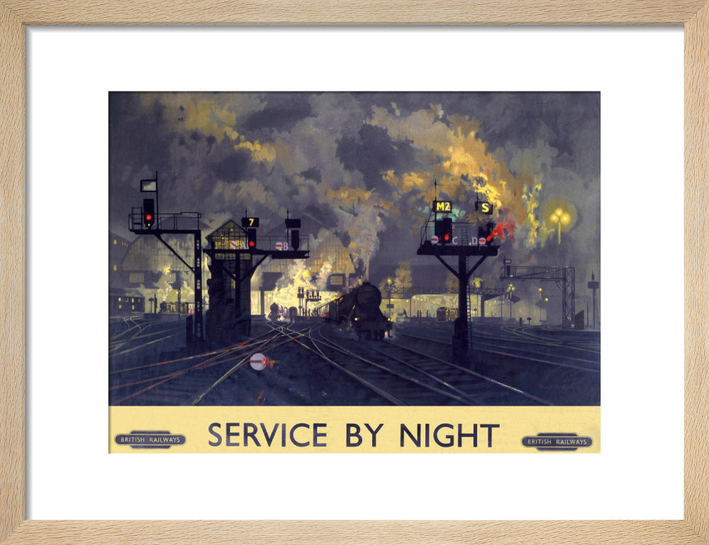 'Service by Night', BR poster, 1955. art print small natural Art Print - Science Museum Shop