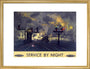 'Service by Night', BR poster, 1955. art print medium gold Art Print - Science Museum Shop