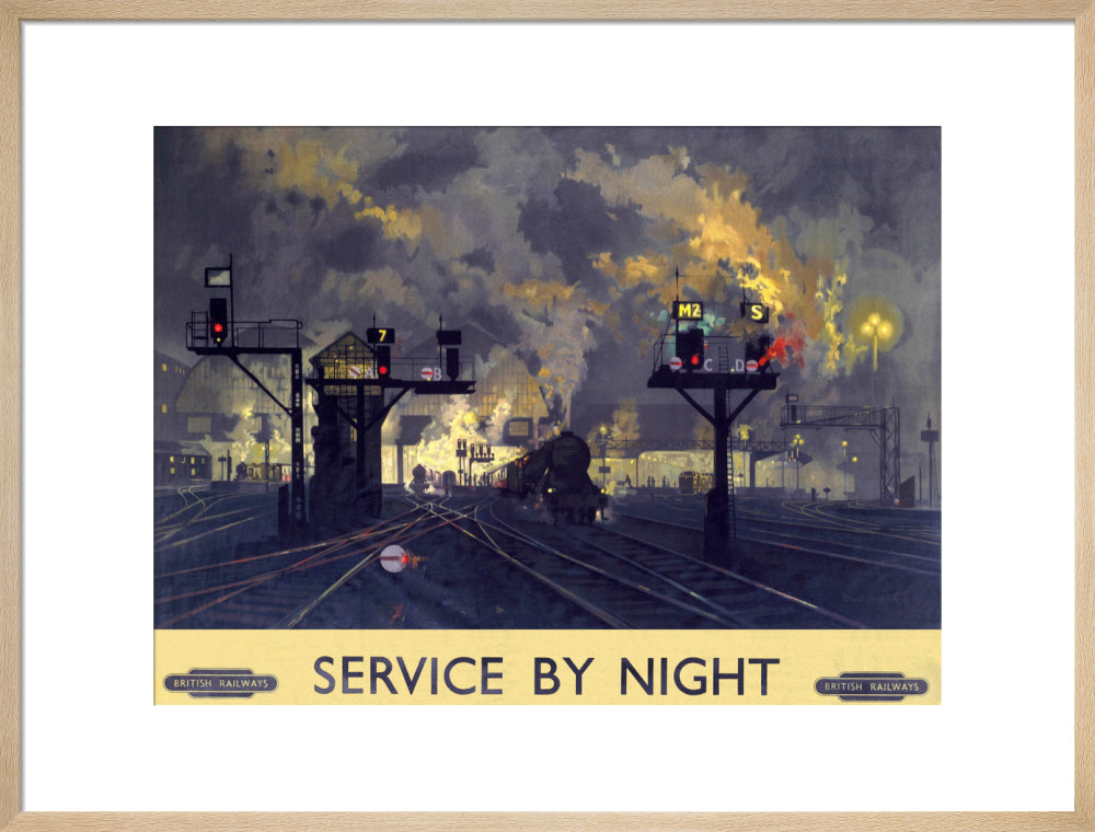 'Service by Night', BR poster, 1955. art print large natural Art Print - Science Museum Shop