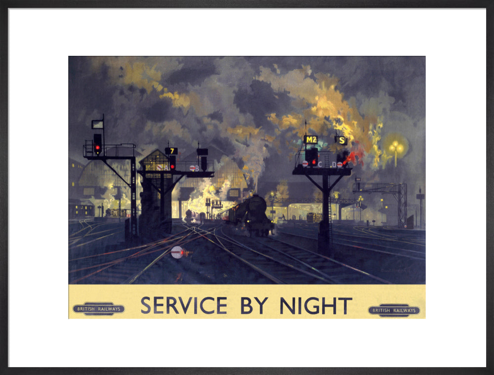 'Service by Night', BR poster, 1955. art print extra large black Art Print - Science Museum Shop