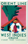 'West Indies Cruise', Orient Line poster, c 1930. stretched canvas extra large none Art Print - Science Museum Shop