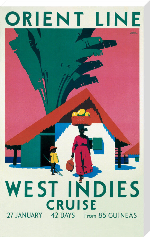 'West Indies Cruise', Orient Line poster, c 1930. stretched canvas extra large none Art Print - Science Museum Shop