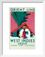 'West Indies Cruise', Orient Line poster, c 1930. art print extra small white Art Print - Science Museum Shop
