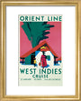'West Indies Cruise', Orient Line poster, c 1930. art print extra small gold Art Print - Science Museum Shop