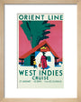 'West Indies Cruise', Orient Line poster, c 1930. art print extra small natural Art Print - Science Museum Shop