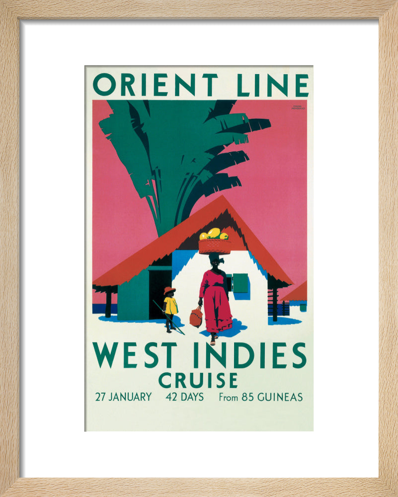 'West Indies Cruise', Orient Line poster, c 1930. art print extra small natural Art Print - Science Museum Shop