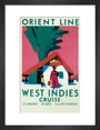 'West Indies Cruise', Orient Line poster, c 1930. art print small black Art Print - Science Museum Shop