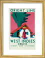 'West Indies Cruise', Orient Line poster, c 1930. art print small gold Art Print - Science Museum Shop