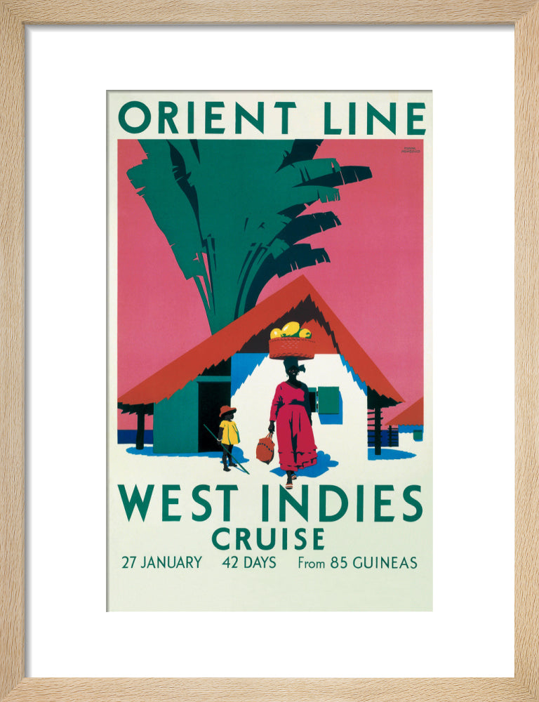 'West Indies Cruise', Orient Line poster, c 1930. art print small natural Art Print - Science Museum Shop