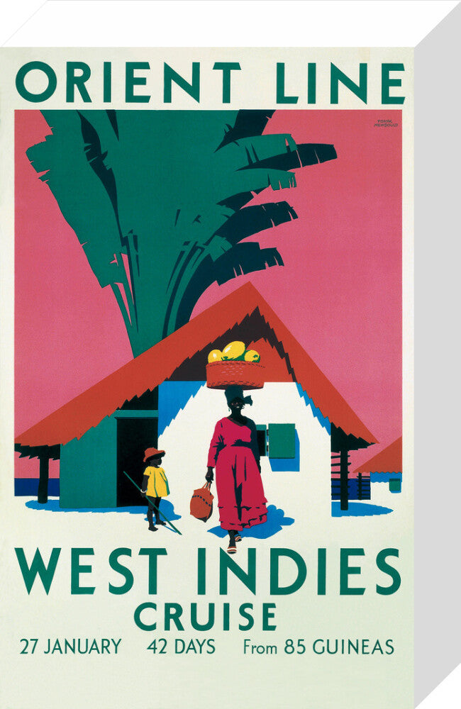 'West Indies Cruise', Orient Line poster, c 1930. stretched canvas small none Art Print - Science Museum Shop
