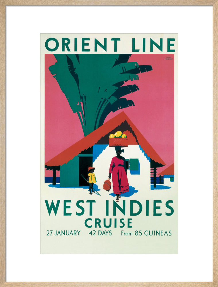 'West Indies Cruise', Orient Line poster, c 1930. art print large natural Art Print - Science Museum Shop