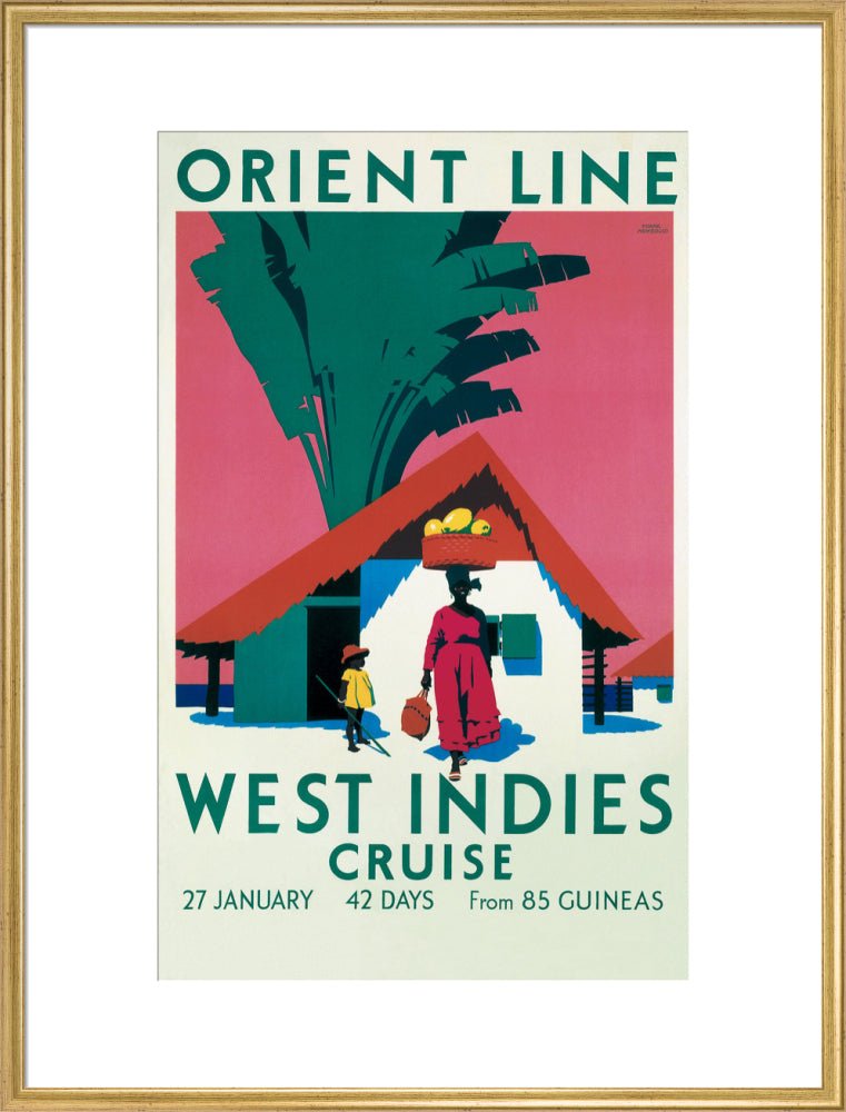 'West Indies Cruise', Orient Line poster, c 1930. art print extra large gold Art Print - Science Museum Shop