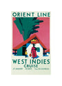 'West Indies Cruise', Orient Line poster, c 1930. unstretched canvas small none Art Print - Science Museum Shop