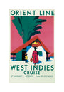 'West Indies Cruise', Orient Line poster, c 1930. unstretched canvas medium none Art Print - Science Museum Shop