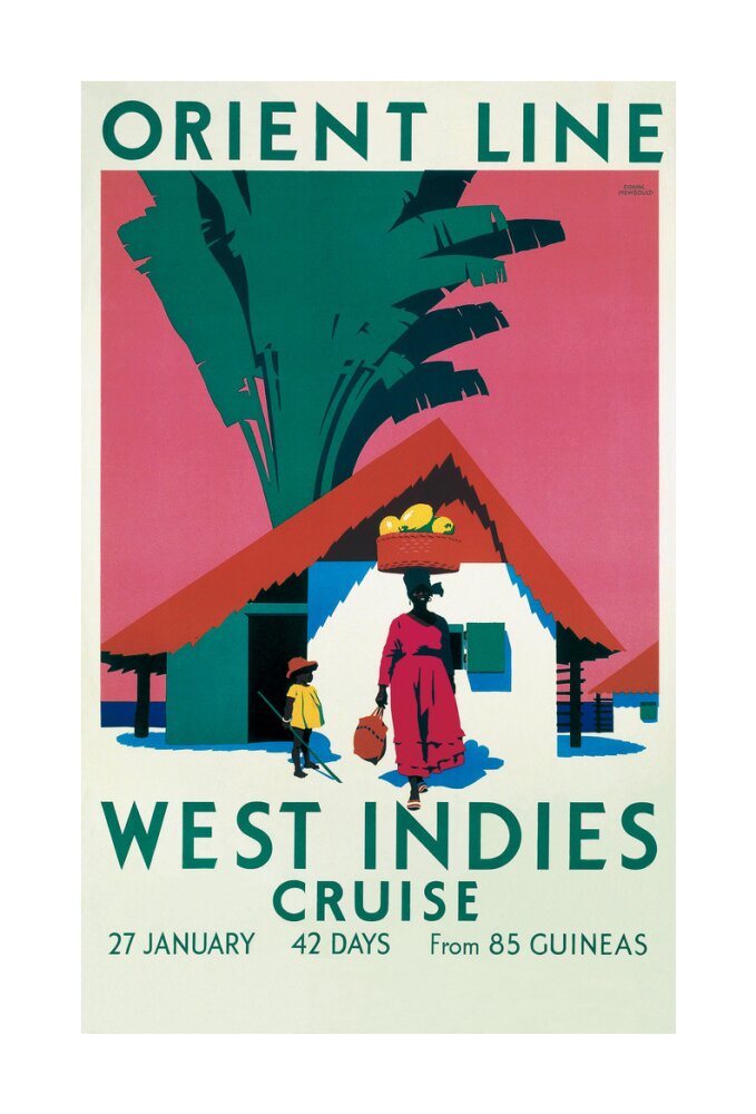 'West Indies Cruise', Orient Line poster, c 1930. unstretched canvas large none Art Print - Science Museum Shop