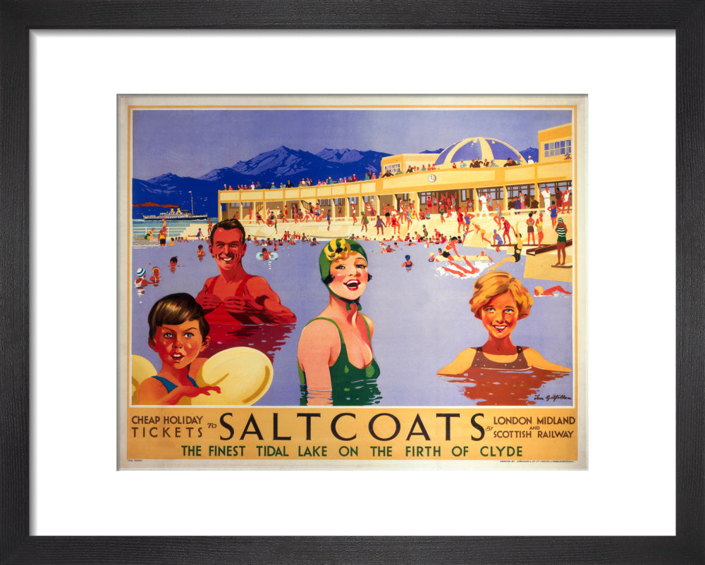 'Saltcoats', LMS poster, 1935. art print extra small black Art Print - Science Museum Shop