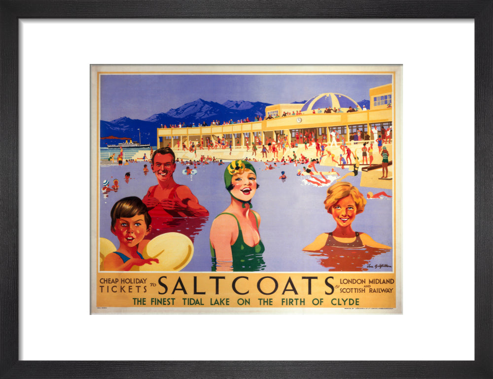 'Saltcoats', LMS poster, 1935. art print small black Art Print - Science Museum Shop