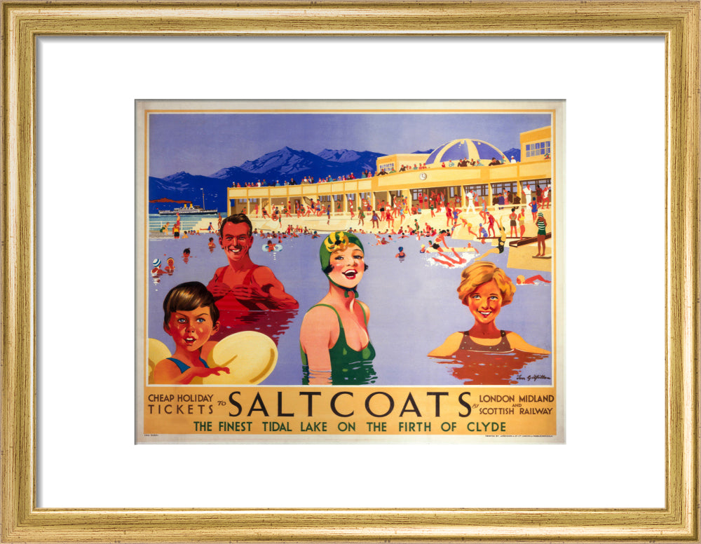 'Saltcoats', LMS poster, 1935. art print small gold Art Print - Science Museum Shop