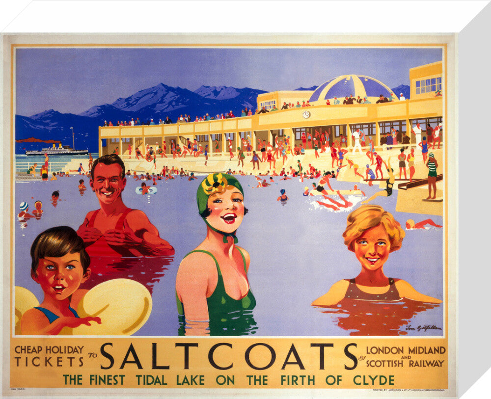 'Saltcoats', LMS poster, 1935. stretched canvas small none Art Print - Science Museum Shop