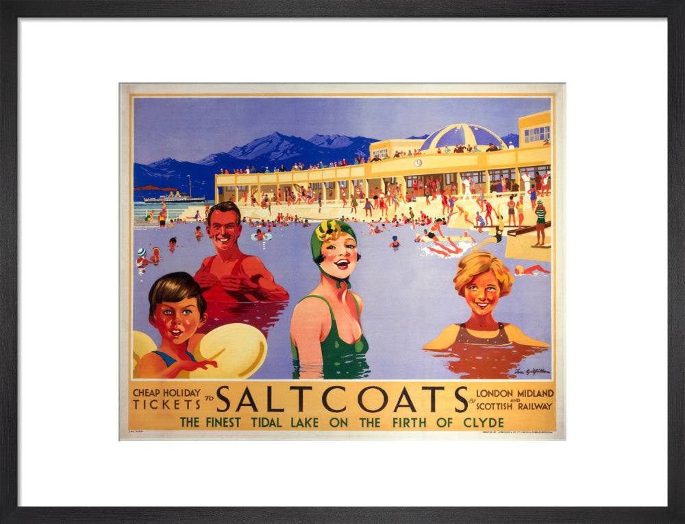 'Saltcoats', LMS poster, 1935. art print medium black Art Print - Science Museum Shop
