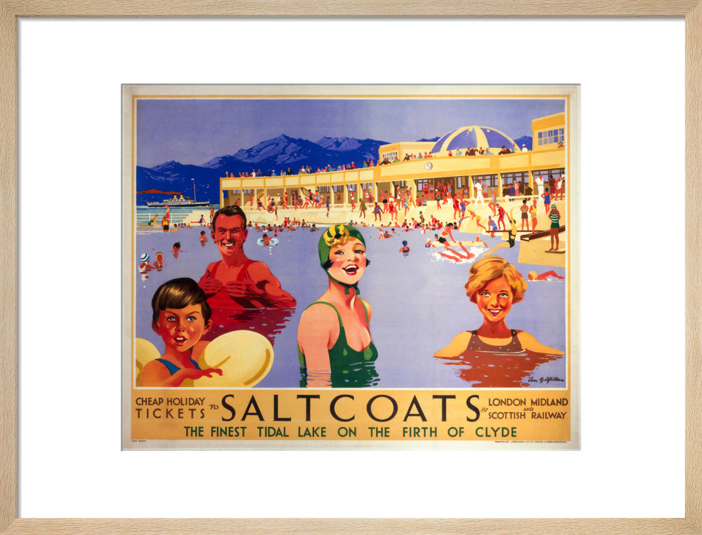 'Saltcoats', LMS poster, 1935. art print medium natural Art Print - Science Museum Shop