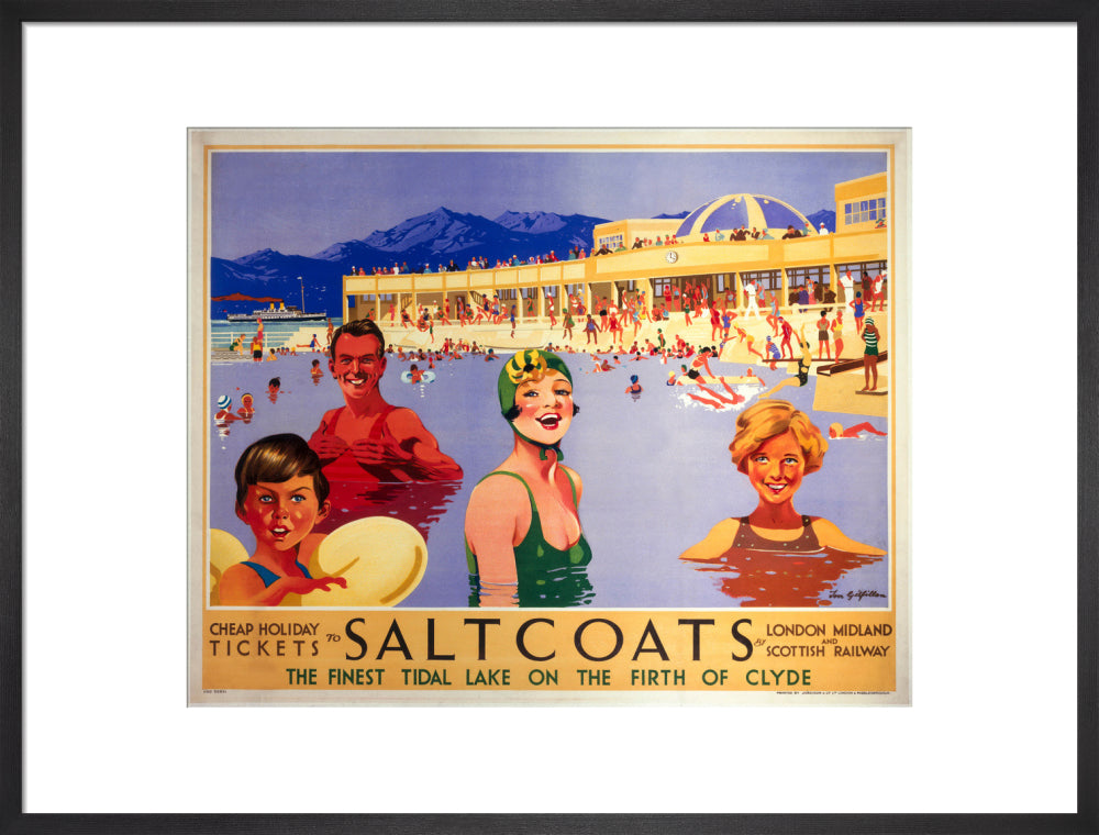 'Saltcoats', LMS poster, 1935. art print large black Art Print - Science Museum Shop