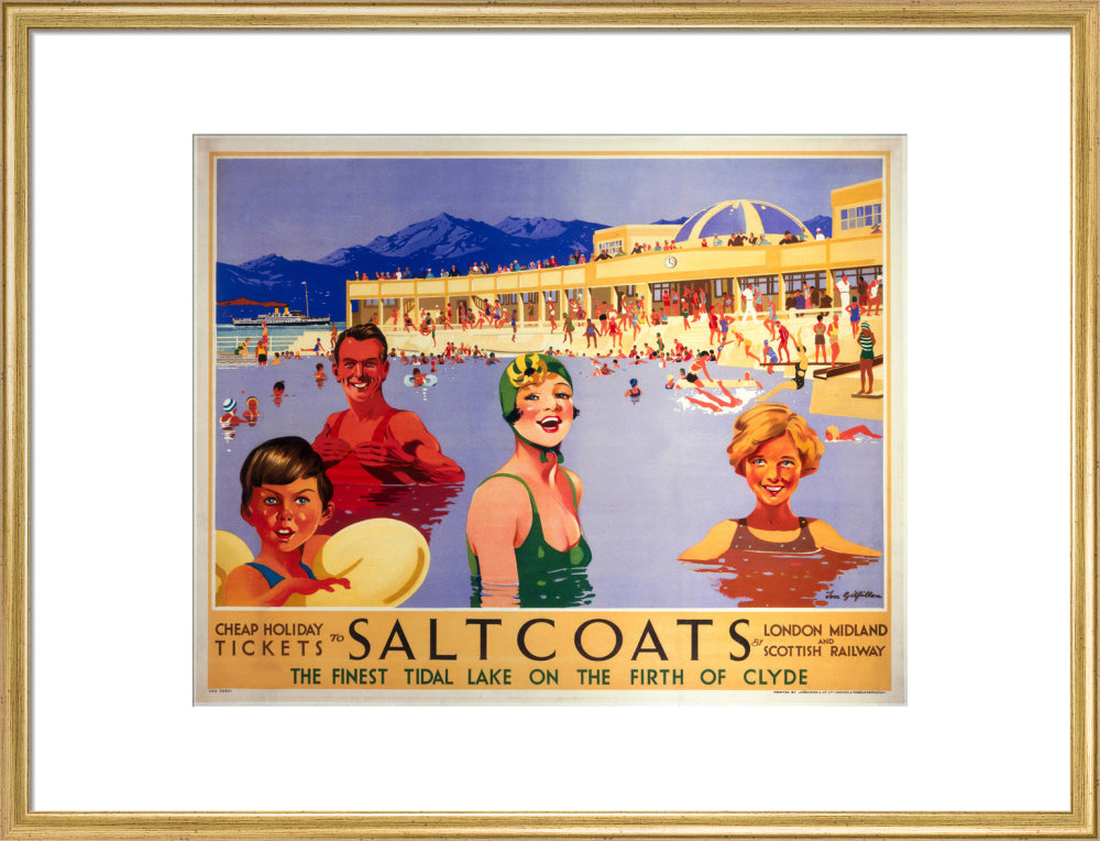 'Saltcoats', LMS poster, 1935. art print large gold Art Print - Science Museum Shop