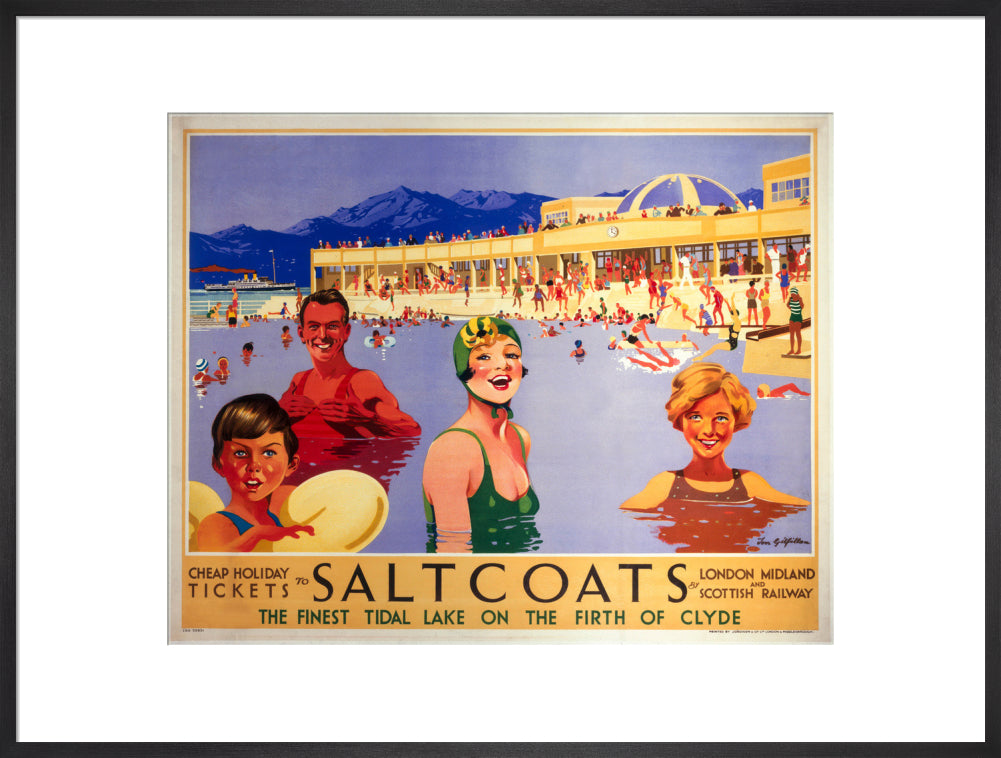 'Saltcoats', LMS poster, 1935. art print extra large black Art Print - Science Museum Shop