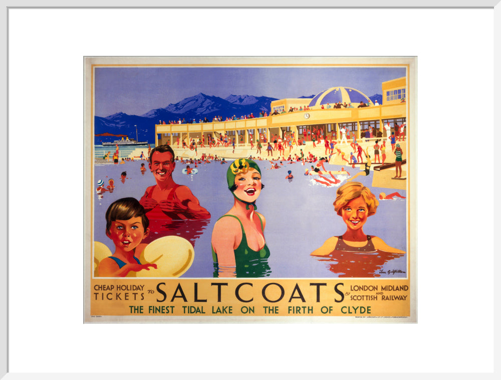 'Saltcoats', LMS poster, 1935. art print extra large white Art Print - Science Museum Shop