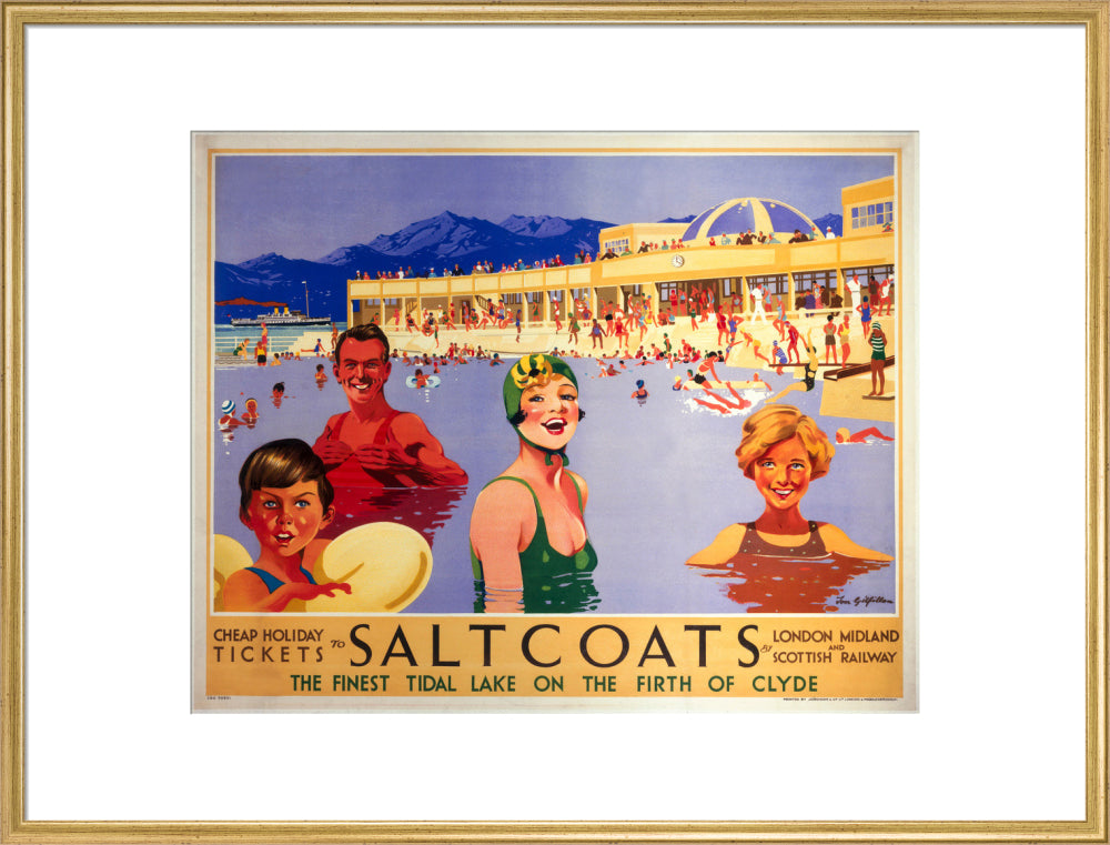 'Saltcoats', LMS poster, 1935. art print extra large gold Art Print - Science Museum Shop
