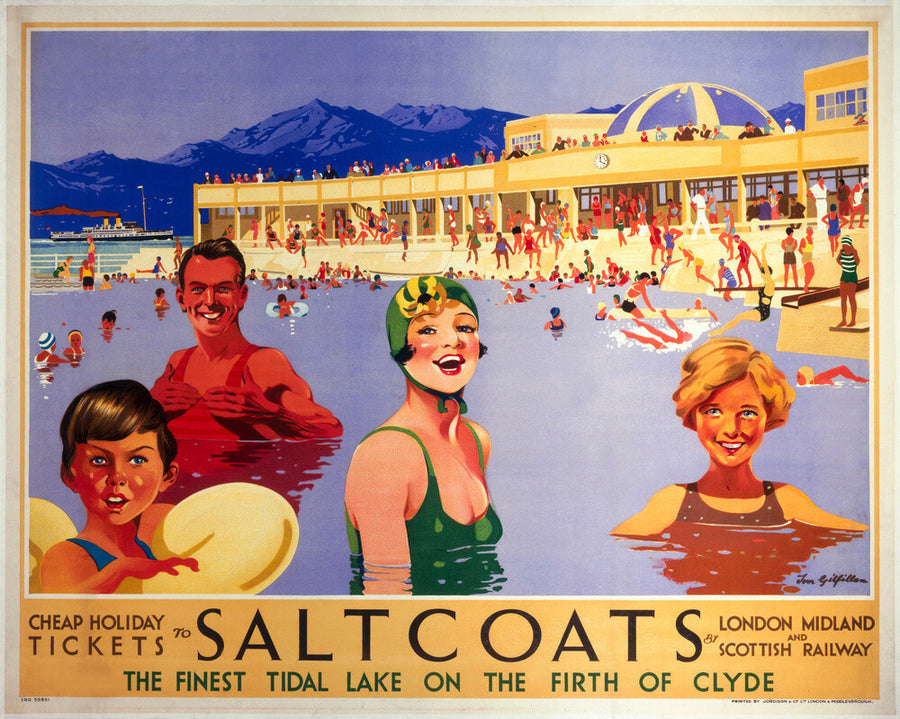 'Saltcoats', LMS poster, 1935. Art Print - Science Museum Shop