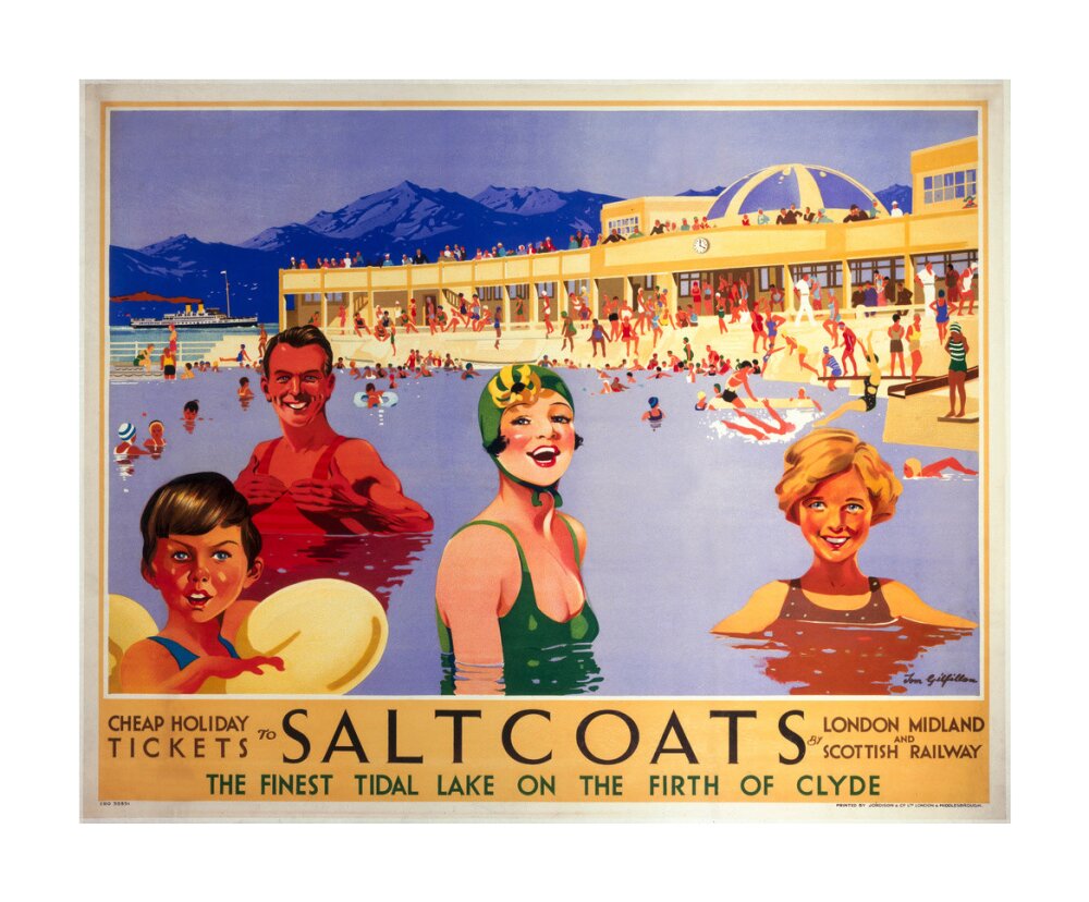 'Saltcoats', LMS poster, 1935. unstretched canvas large none Art Print - Science Museum Shop