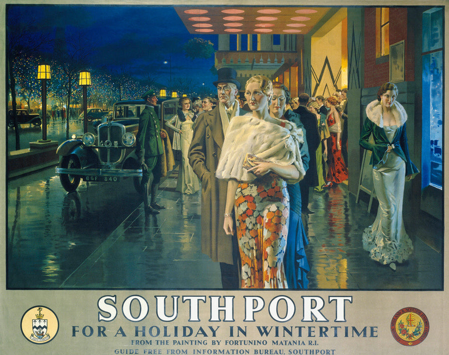 'Southport, For a Holiday In Wintertime', LMS poster, 1925. Art Print - Science Museum Shop