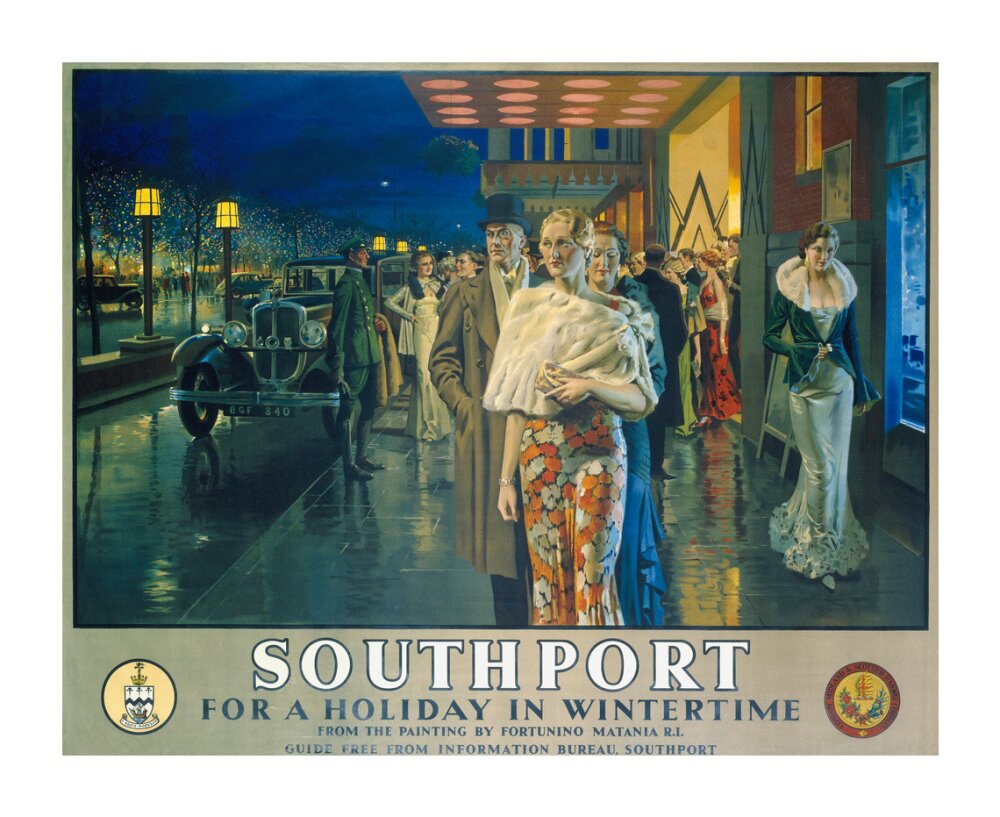 'Southport, For a Holiday In Wintertime', LMS poster, 1925. unstretched canvas extra large none Art Print - Science Museum Shop