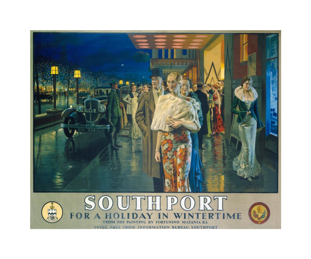 'Southport, For a Holiday In Wintertime', LMS poster, 1925. unstretched canvas medium none Art Print - Science Museum Shop