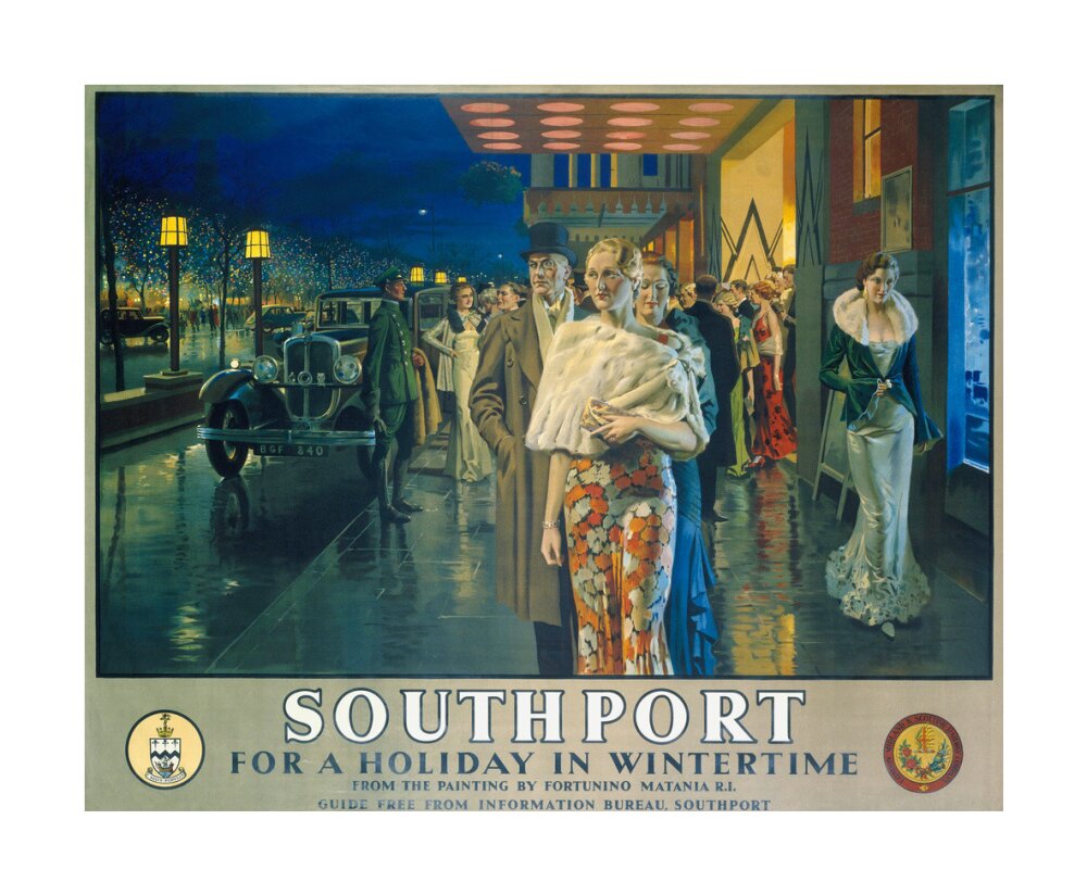 'Southport, For a Holiday In Wintertime', LMS poster, 1925. unstretched canvas large none Art Print - Science Museum Shop